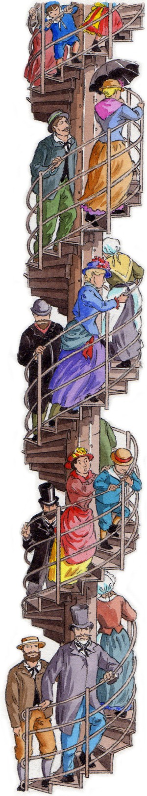 L'escalier étroit qui dessert le second étage